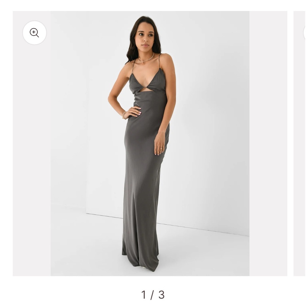 St. Agni Women's Silk Maxi Dress - Pewter size M